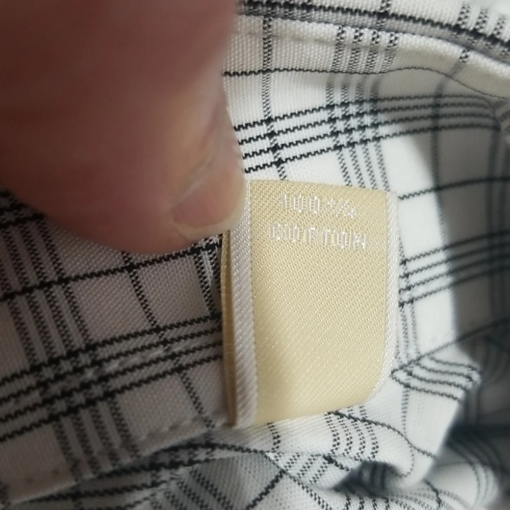 MICHAEL MICHAEL KORS White Gray Plaid Oeko-Tex Button Down Shirt in Shadow - Picture 10 of 14